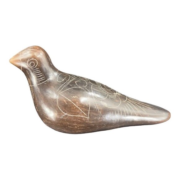 Vintage Mexican Pottery Bird Dove Etched Figurine Hand Made Ceramic Figurine VTG - Picture 11 of 12